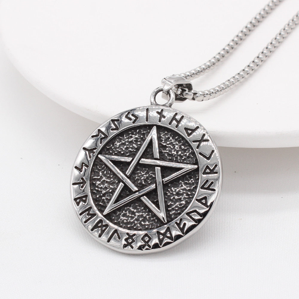Planderful Titanium Steel Pendant Unisex Nordic Viking Design For Men And Women Durable Everyday Jewelry