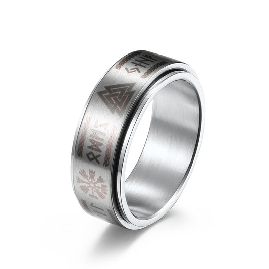 Nordic Viking Text Stainless Steel Men's And Women's Ring