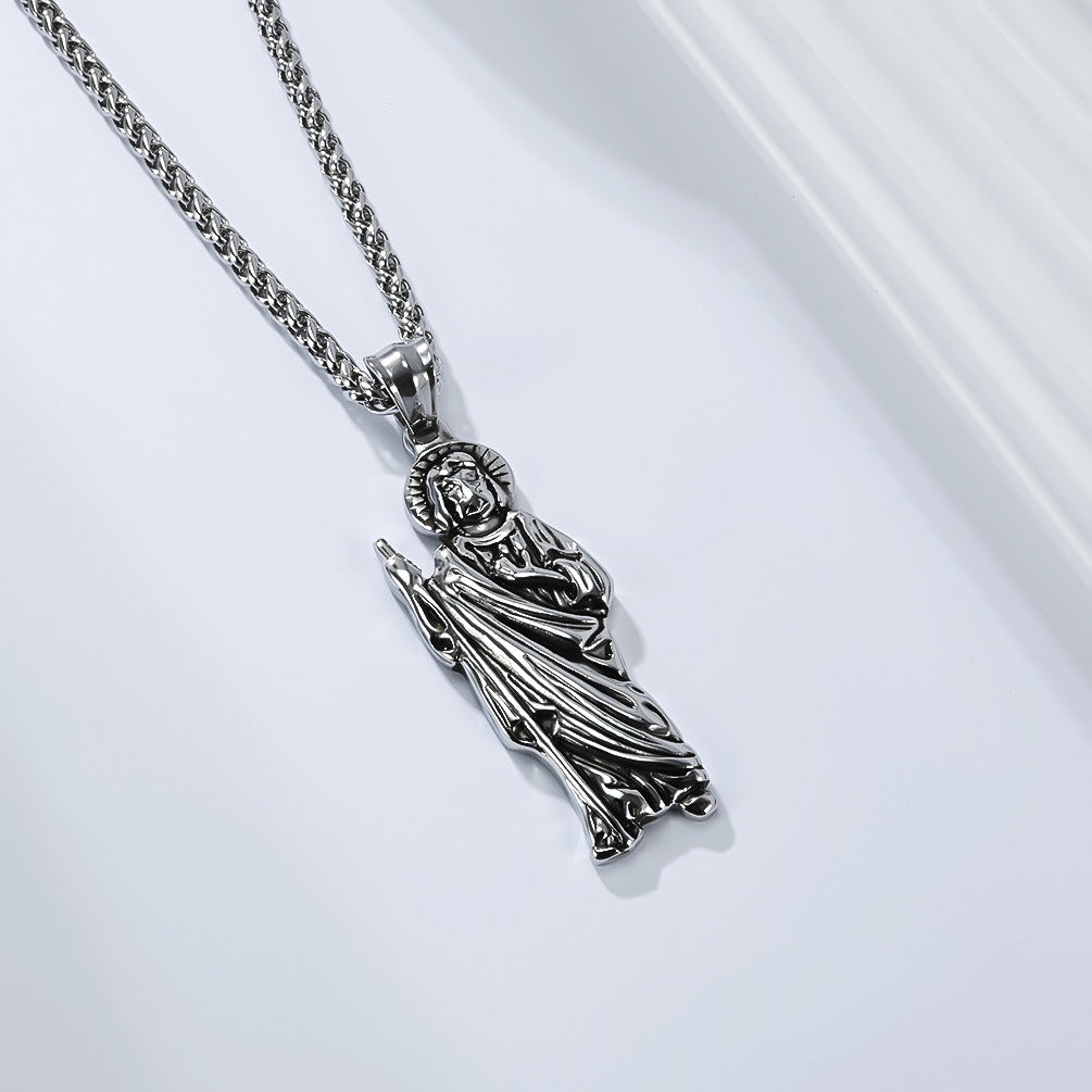 St Jude Necklace Titanium Steel Pendant By Planderful Everyday Genie For Men And Women Protection Jewelry
