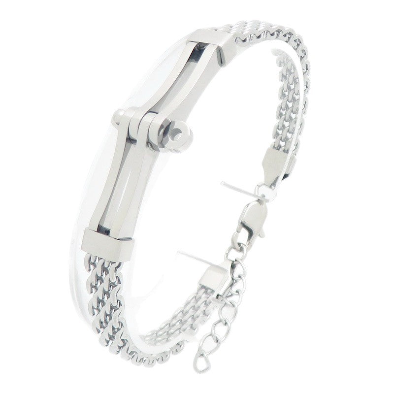 Hip-Hop Cool Locomotive Bracelet – Punk Bike Chain – Curved Mesh Chain Belt Extension