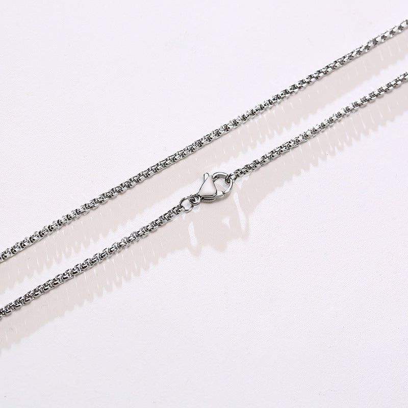 Titanium Steel Pearl Chain Pendant Steel Necklace for Men