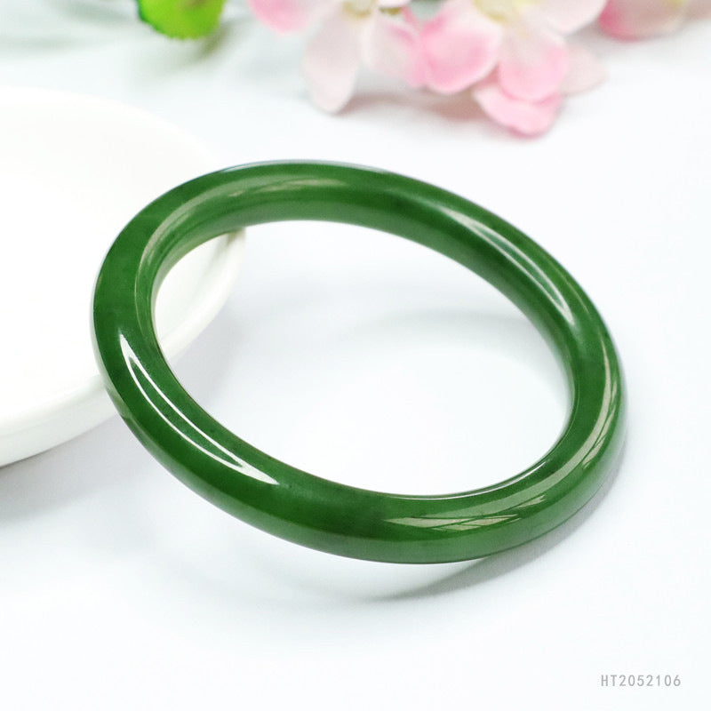 Spinach-Green Jasper Round Bangle