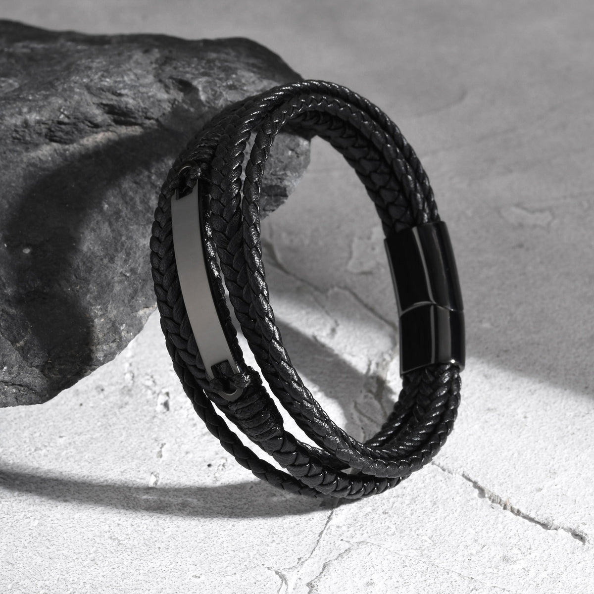 Black Stainless Steel Bracelet for Men