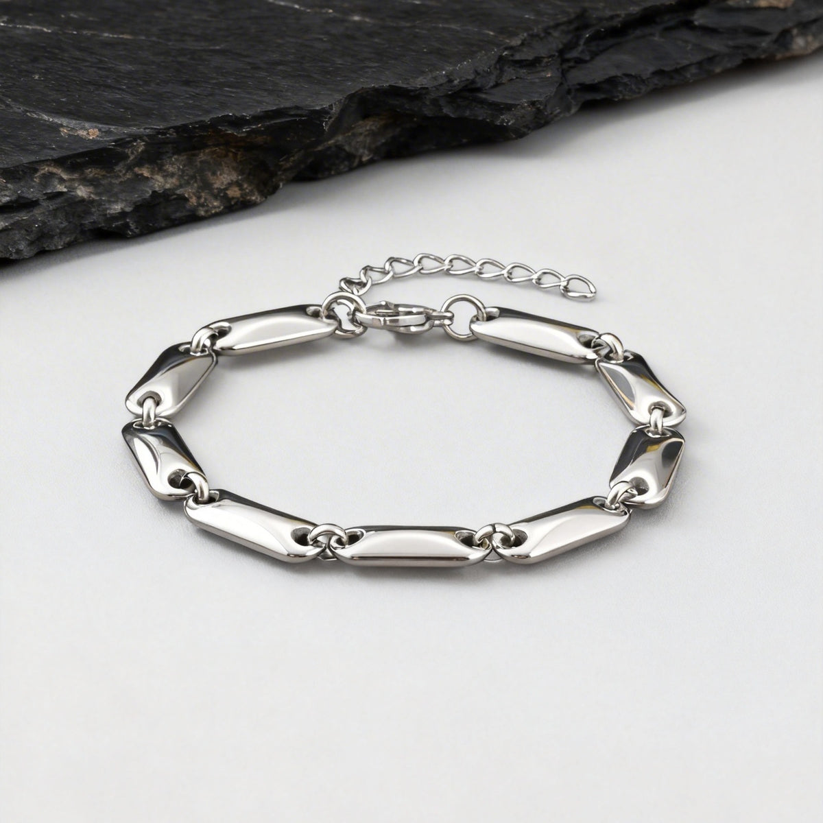 Trendy Hip Hop Oval Stainless Steel Bracelet for Men
