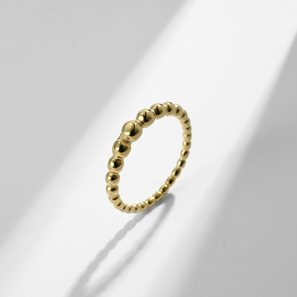 Gender-Neutral Clothing – Brand Style Irregular Round Bead Stainless Steel Women's Ring
