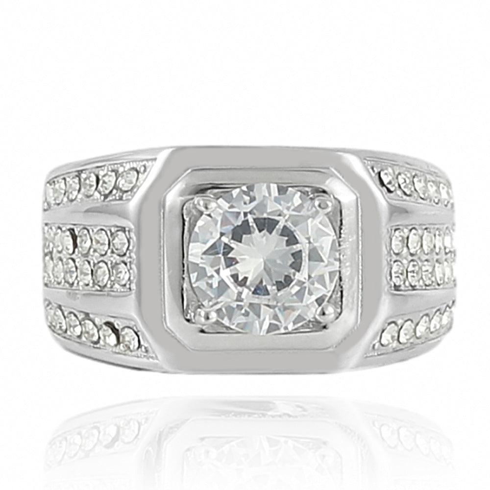 Trendy Multicolor Gemstone Titanium Steel Ring for Men and Women - Personalized Fashion Jewelry