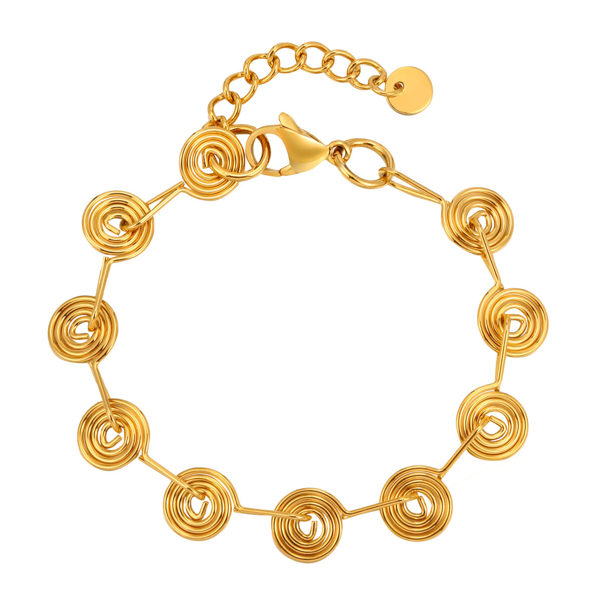 Women's – Stainless Steel Geometric Spiral Bracelet Necklace