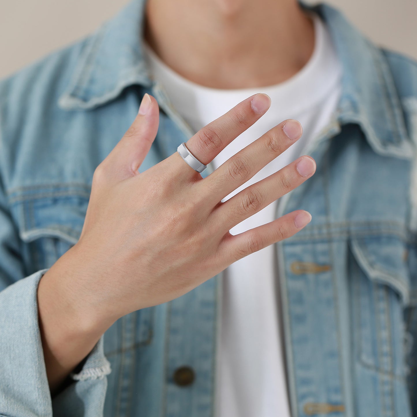 New Jewelry Wholesale Tungsten Steel Men's Ring Korean Edition