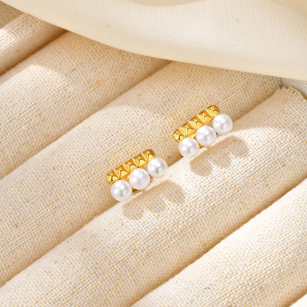 Stainless Steel Pearl Earrings