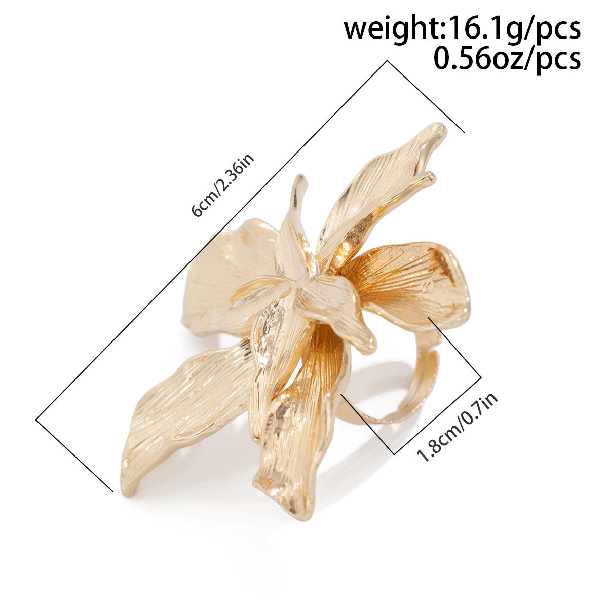 Planderful Collection Vienna Verve Statement Flower Ring Three Dimensional Beaded Metal Jewelry For Trendsetting Women