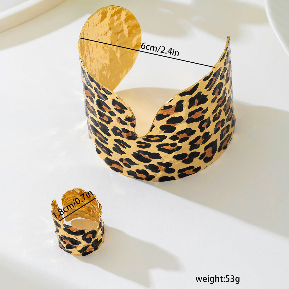 Planderful Vienna Verve Leopard Print Bracelet Ring Set
