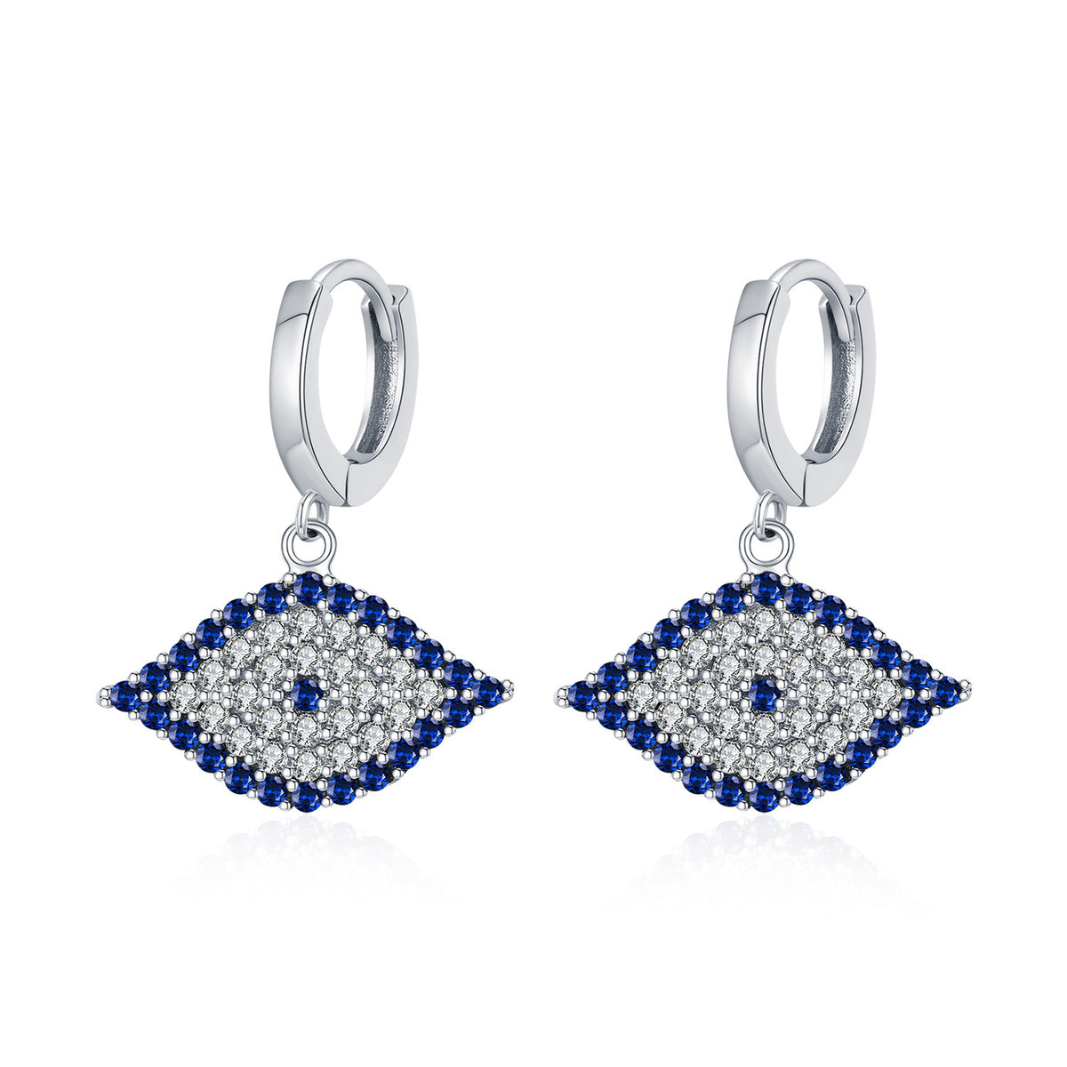 925 Sterling Silver Blue Eye Earrings