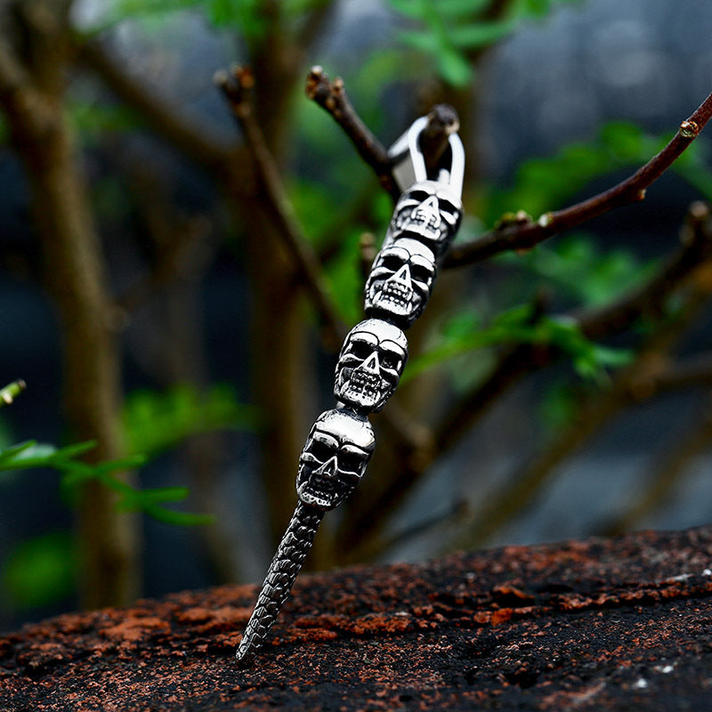 Punk-Inspired Retro Titanium Steel Skull Pendant for Men - Wholesale Hip Hop Jewelry