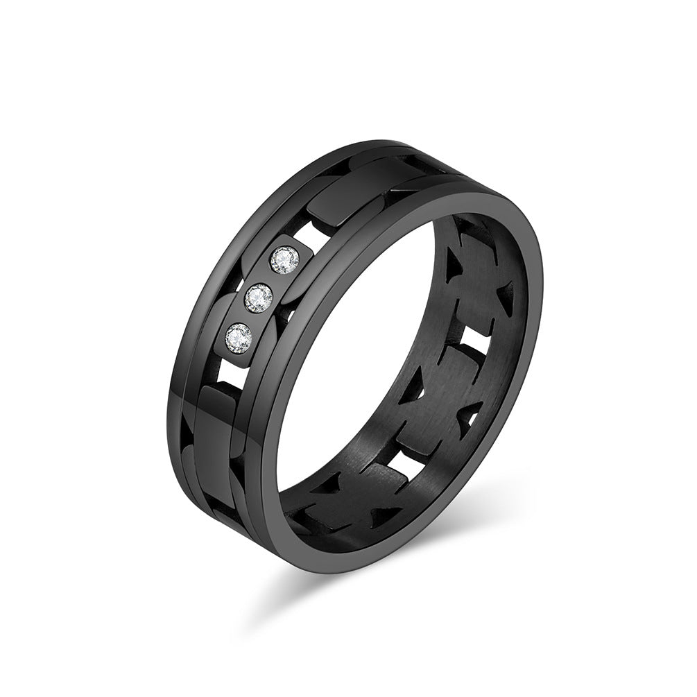 New Laser Cut Titanium Steel Ring for Men and Women