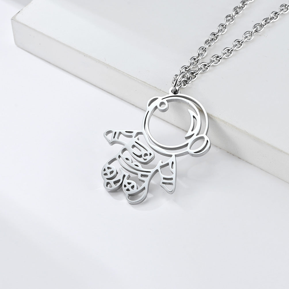 Modern Silver-Tone Stainless Steel Necklace