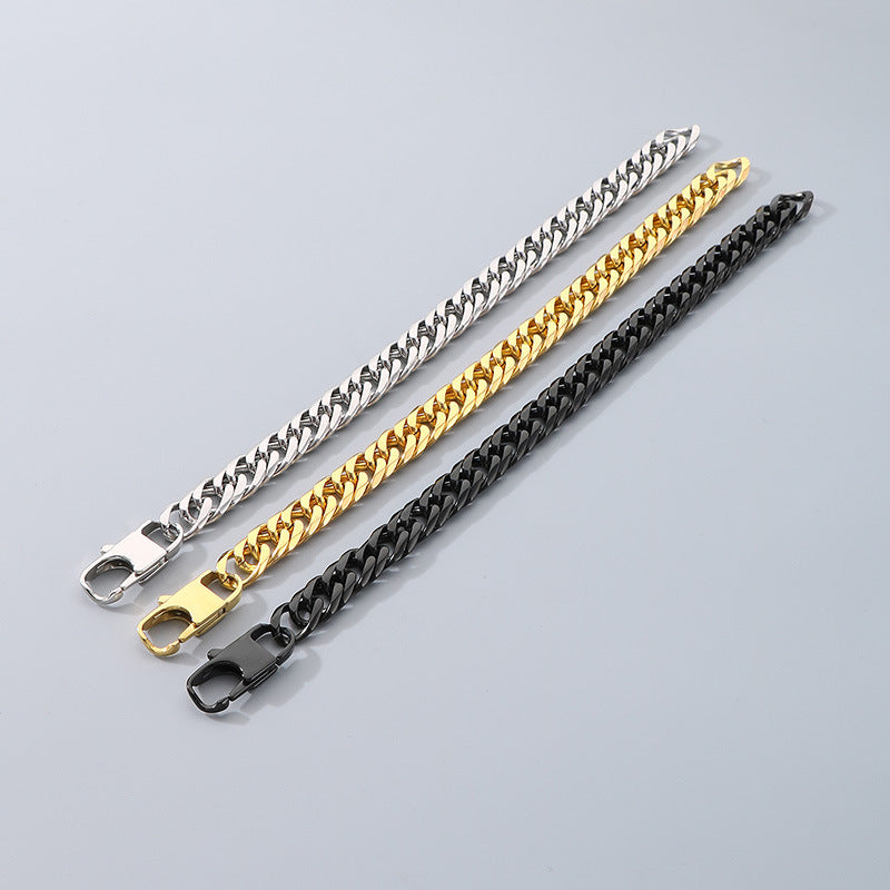 Hip Hop Denim Chain Stainless Steel Men Bracelet Necklace