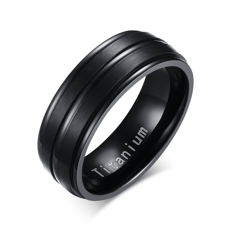 Brushed Titanium Ring for Men Korean Version Trendy Jewelry