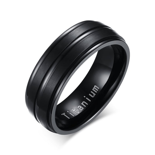 Brushed Titanium Ring for Men Korean Version Trendy Jewelry