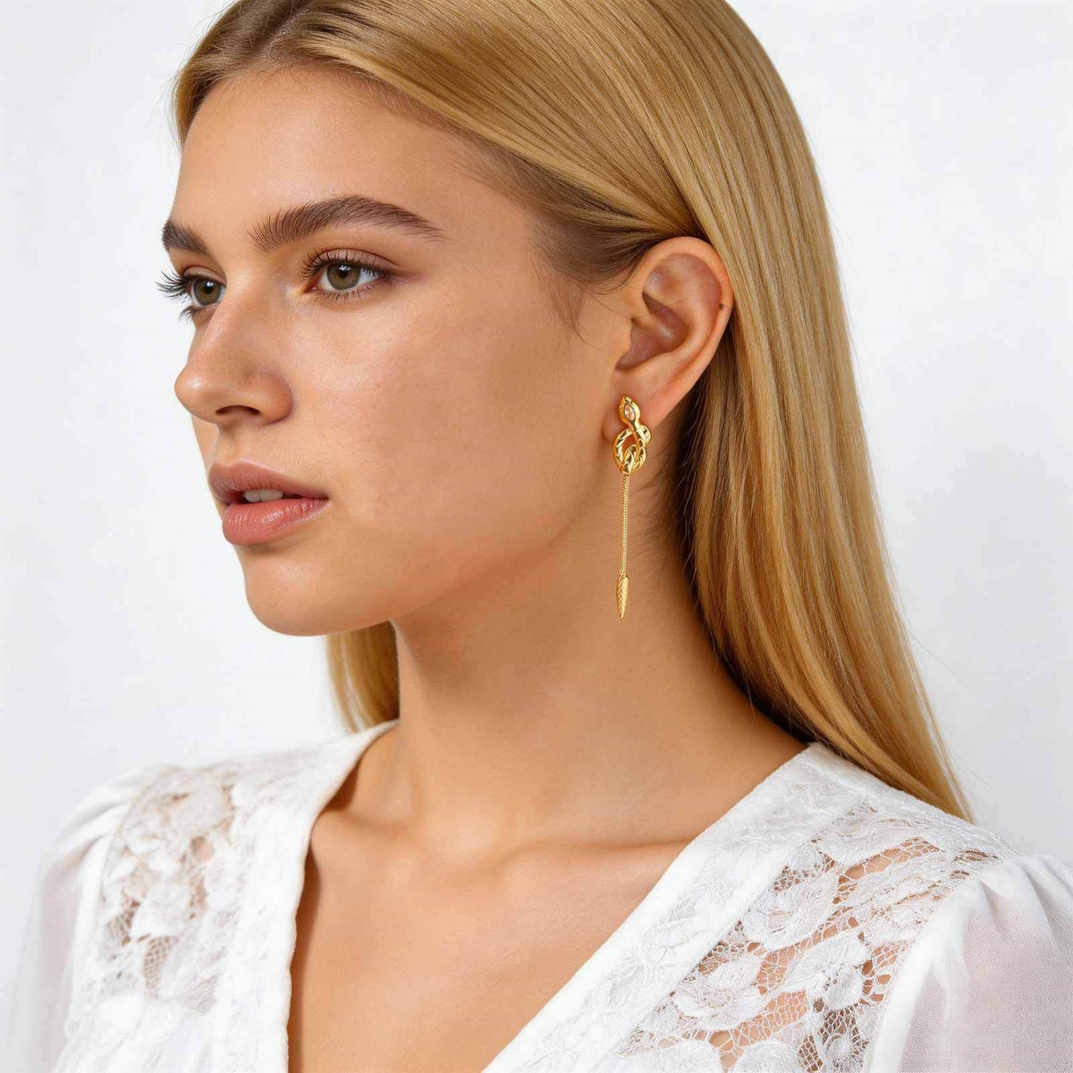 Modern Gold-Tone Stainless Steel Earrings