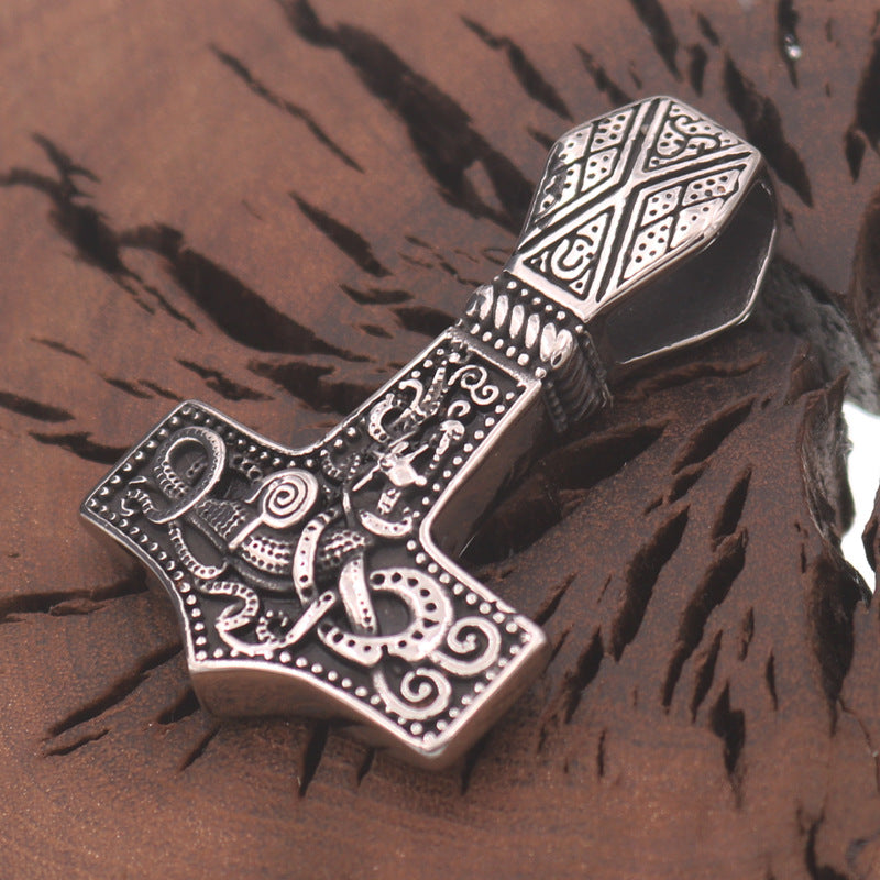 Mystical Norse Legacy Titanium Steel Dragon Necklace for Men