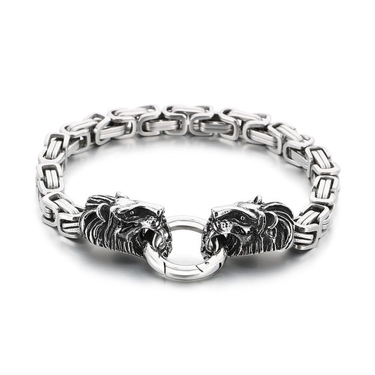 Planderful Lion Head Titanium Hip Hop Chain Bracelet For Men