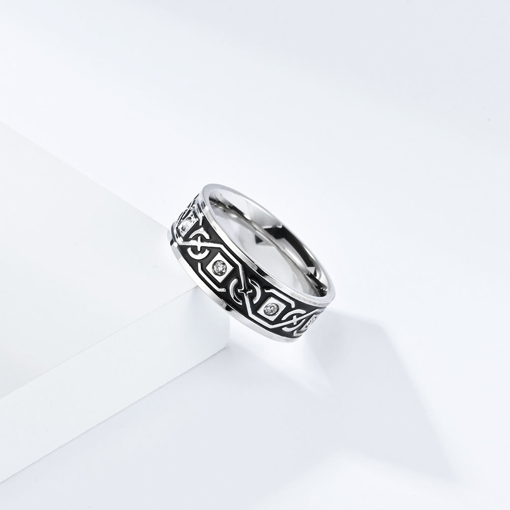 Cross-Border Nordic Style Celtic Knot Titanium Steel Ring