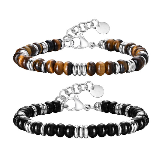 Tiger's Eye Stainless Steel Bracelet for Men