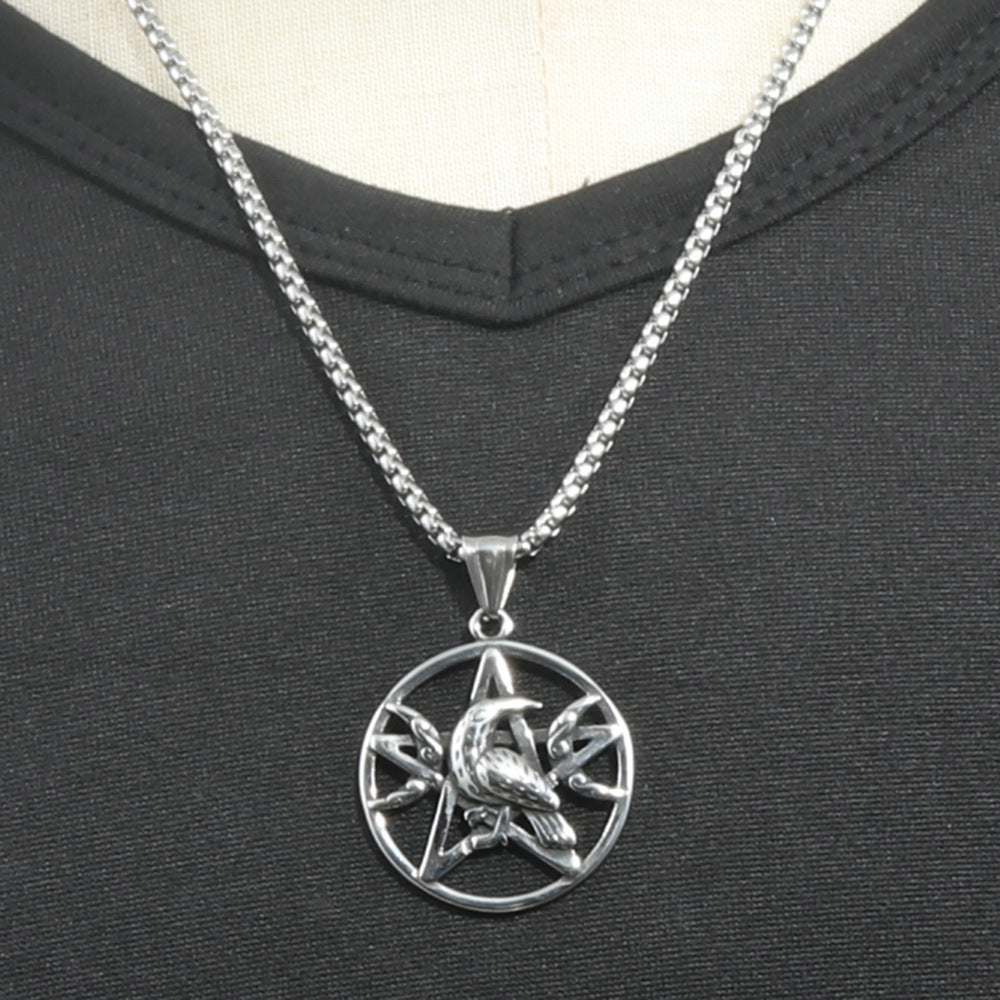 European And American Stainless Steel Hollow Eagle Pendant