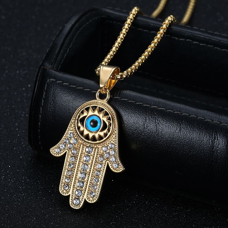 Rhinestone Necklace – Statement Fatima Hand