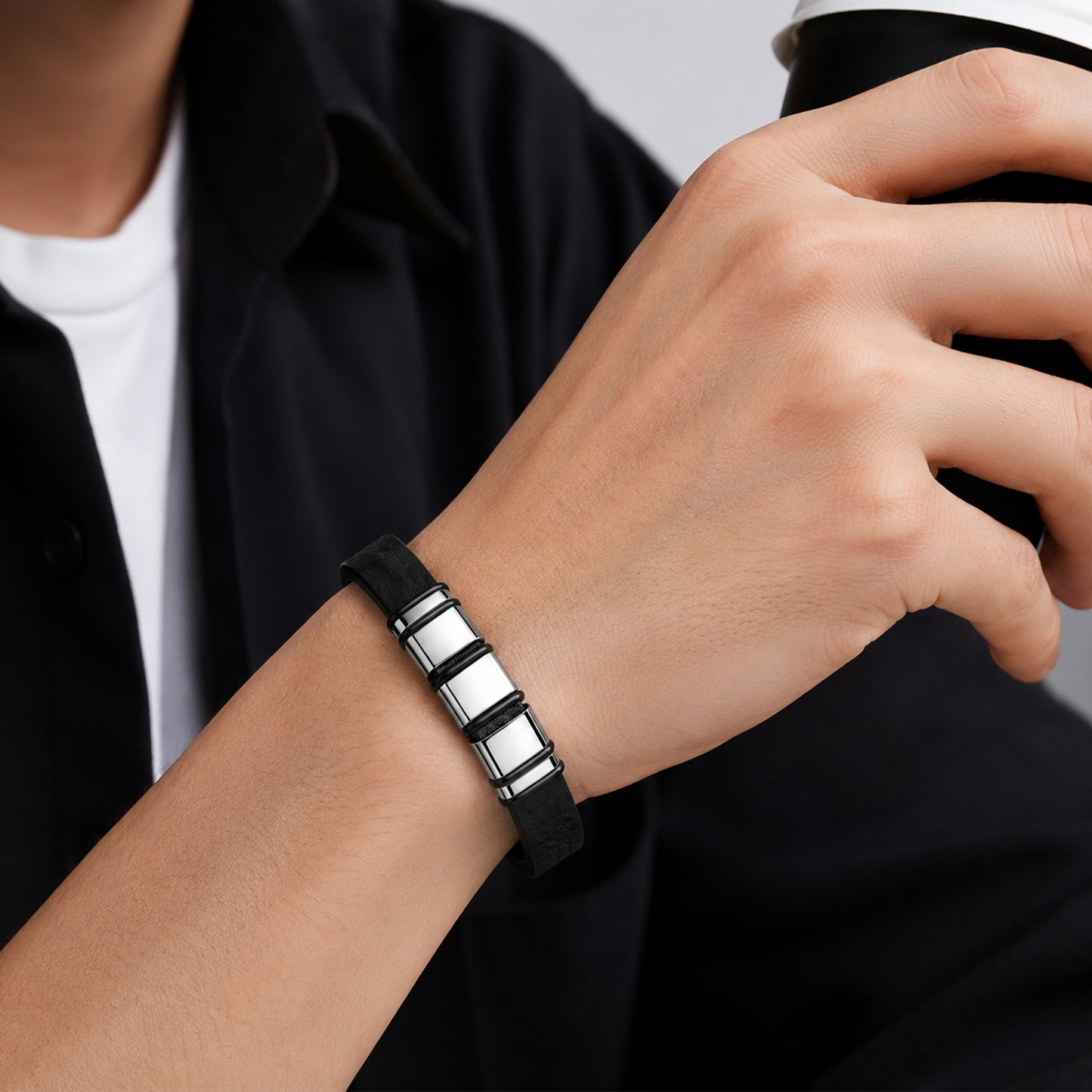 Mens Stainless Steel Bracelet Everyday Genie By Planderful Unisex Versatile Modern Jewelry For Business Professionals