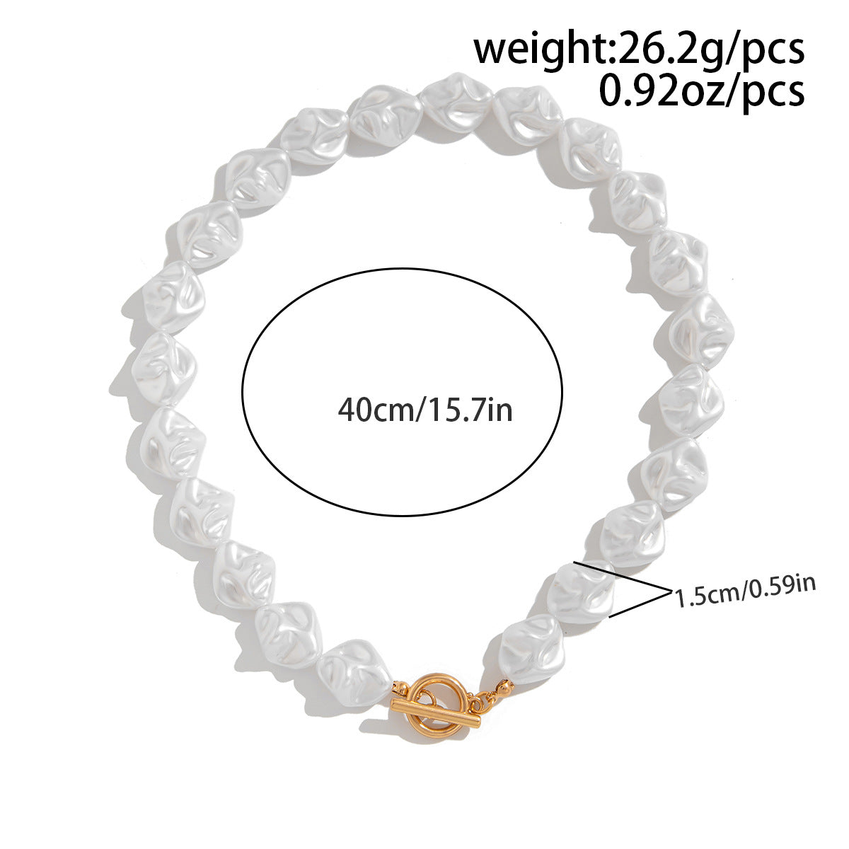 Baroque Pearl-Style Heart Toggle Necklace