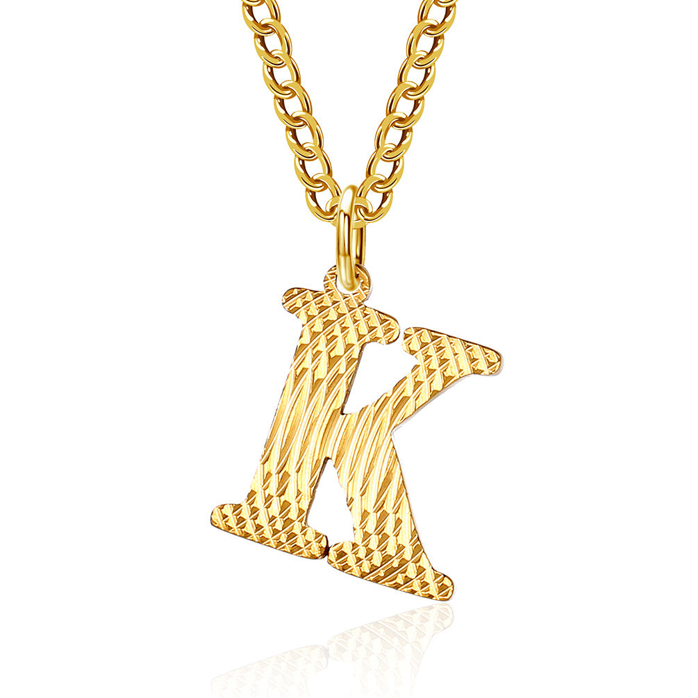 Planderful Everyday Genie Gold Plated Letter Surname Pendant For Couples Unisex Premium Magazine Style Jewelry