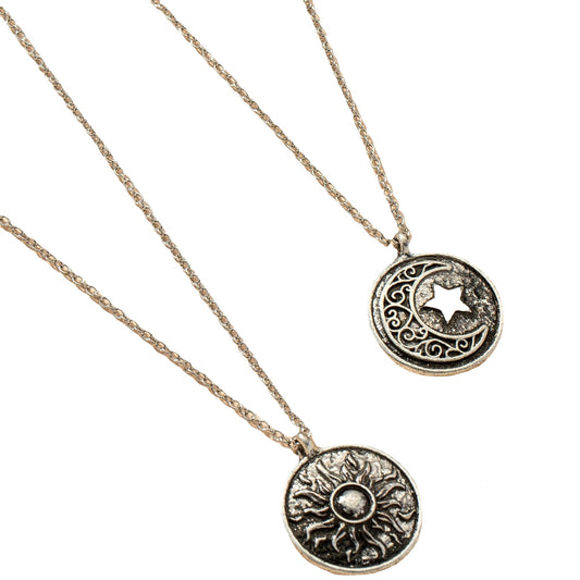Celestial Charm Necklace Set with Thick Chain