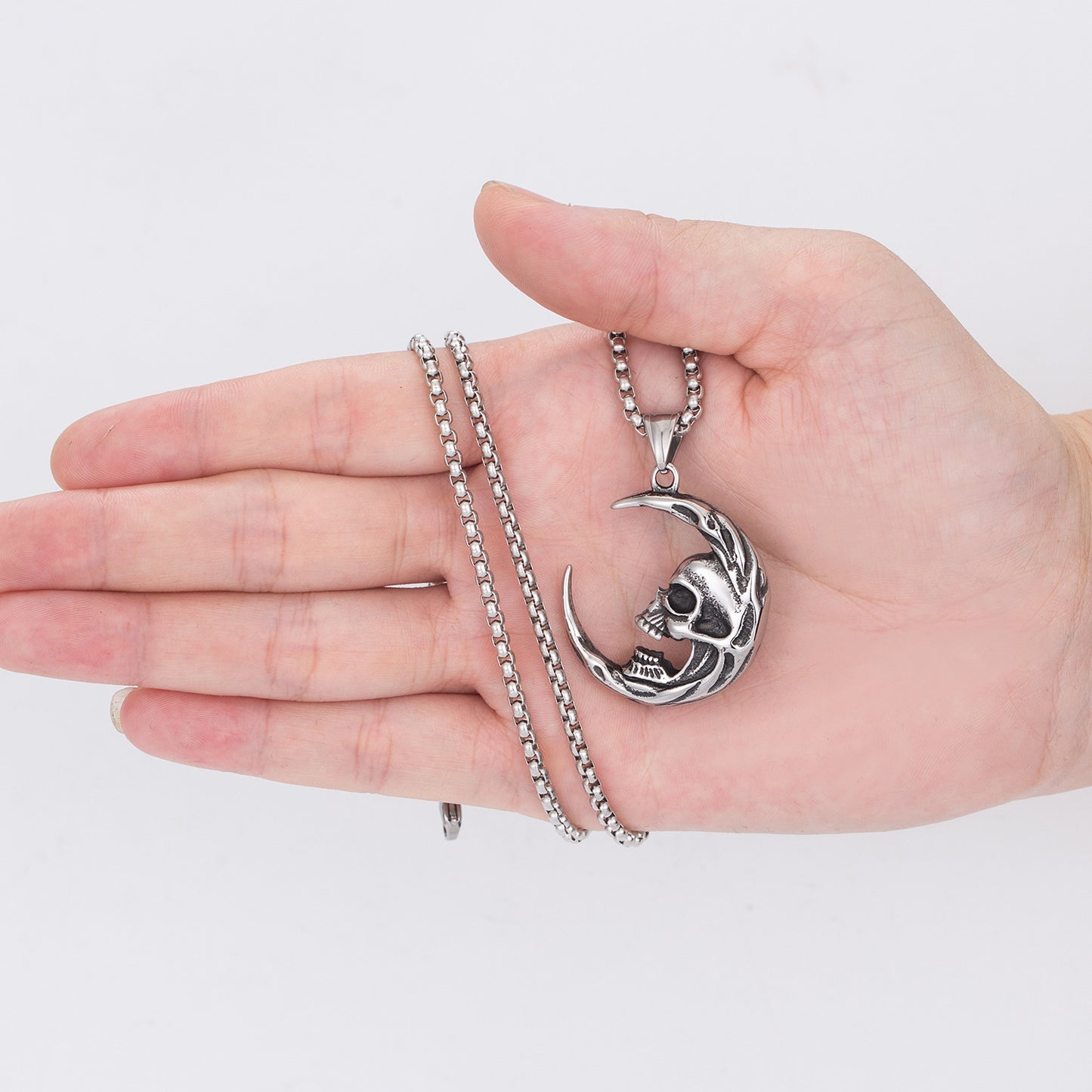 Steel Necklace – Statement Hip Hop Skull