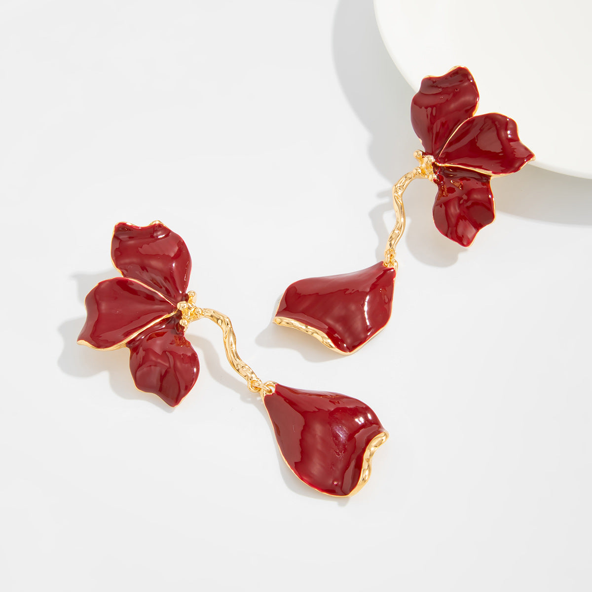 Planderful Vienna Verve Colorful Oil Dripping Flower Fringed Earrings For Women Statement Holiday Jewelry