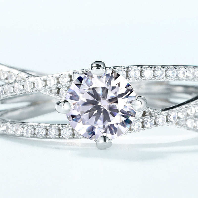 Planderful Classic Moissanite Sterling Silver Ring – 6 × 6 mm, 0.8 ct