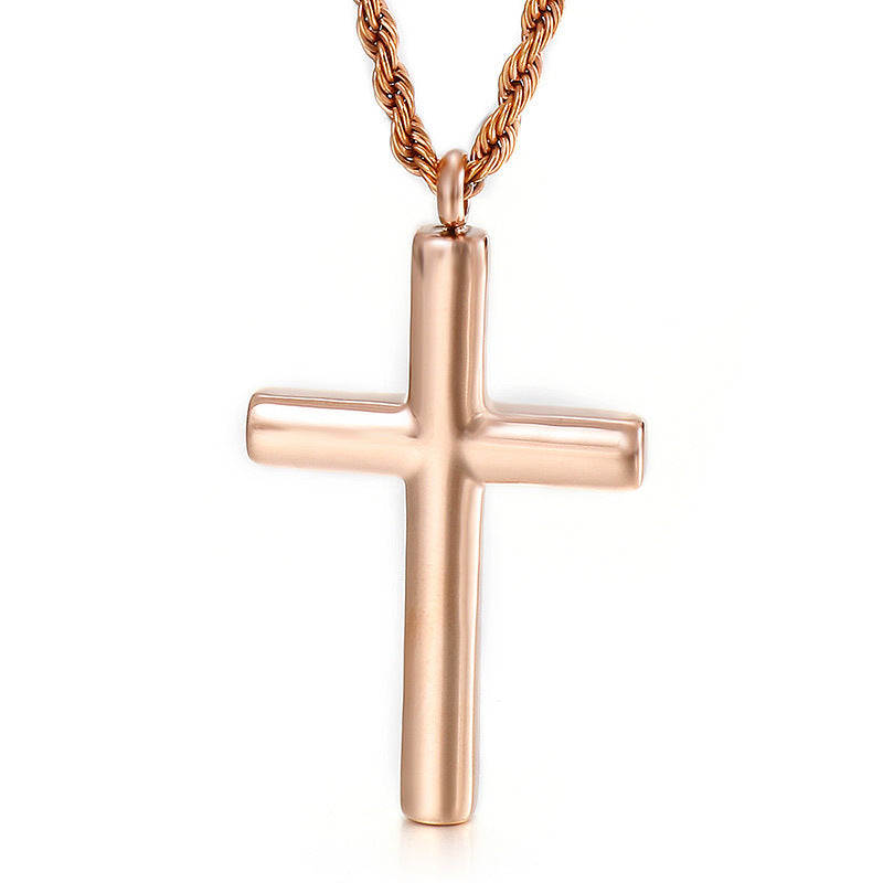 Stylish Titanium Steel Cross Pendant Necklace for Couples - Unisex Fashion Accessory