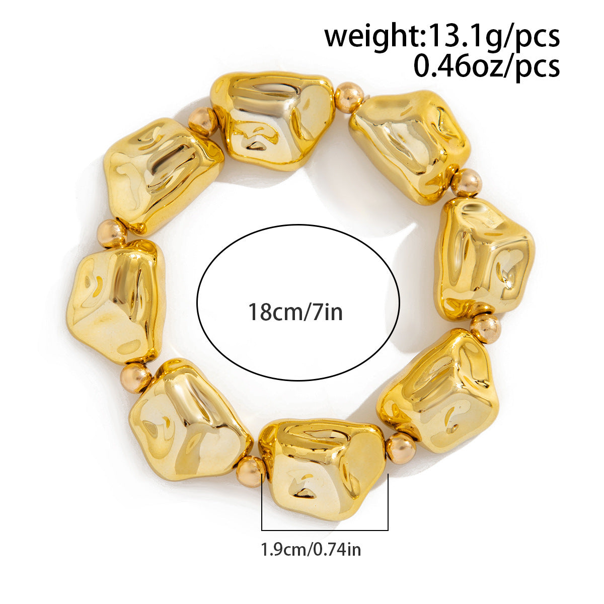 Planderful Statement Beaded Bracelet for Women Bold Geometric Irregular Beads Chic European Style