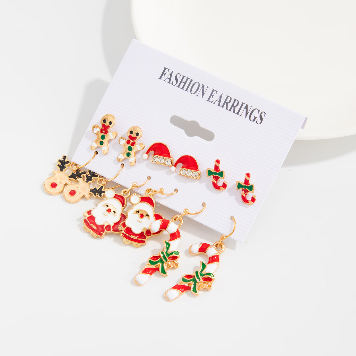 Planderful Christmas Snowflake Bell Earrings Set For Women Festive Pearl Elk Santa Cartoon Dripping Statement