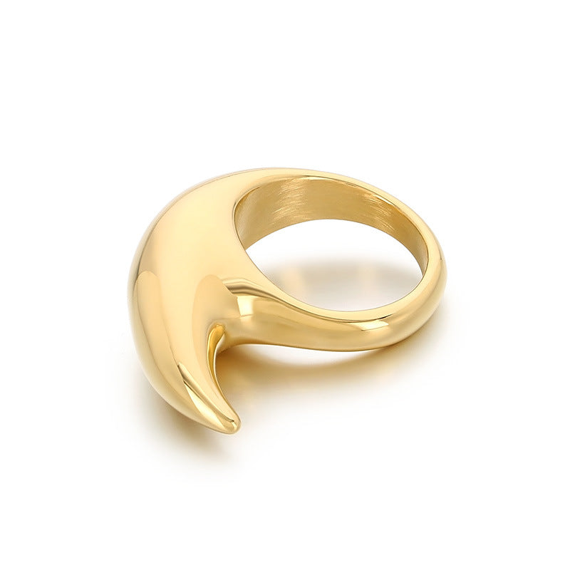 Planderful Crescent Ring For Men Personalized Moon Ring