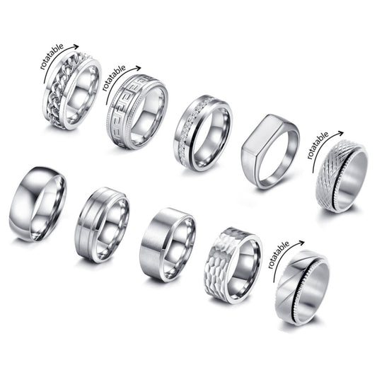 Planderful Everyday Genie Stainless Steel Spinner Ring Unisex For Men Stress Relief Decompression