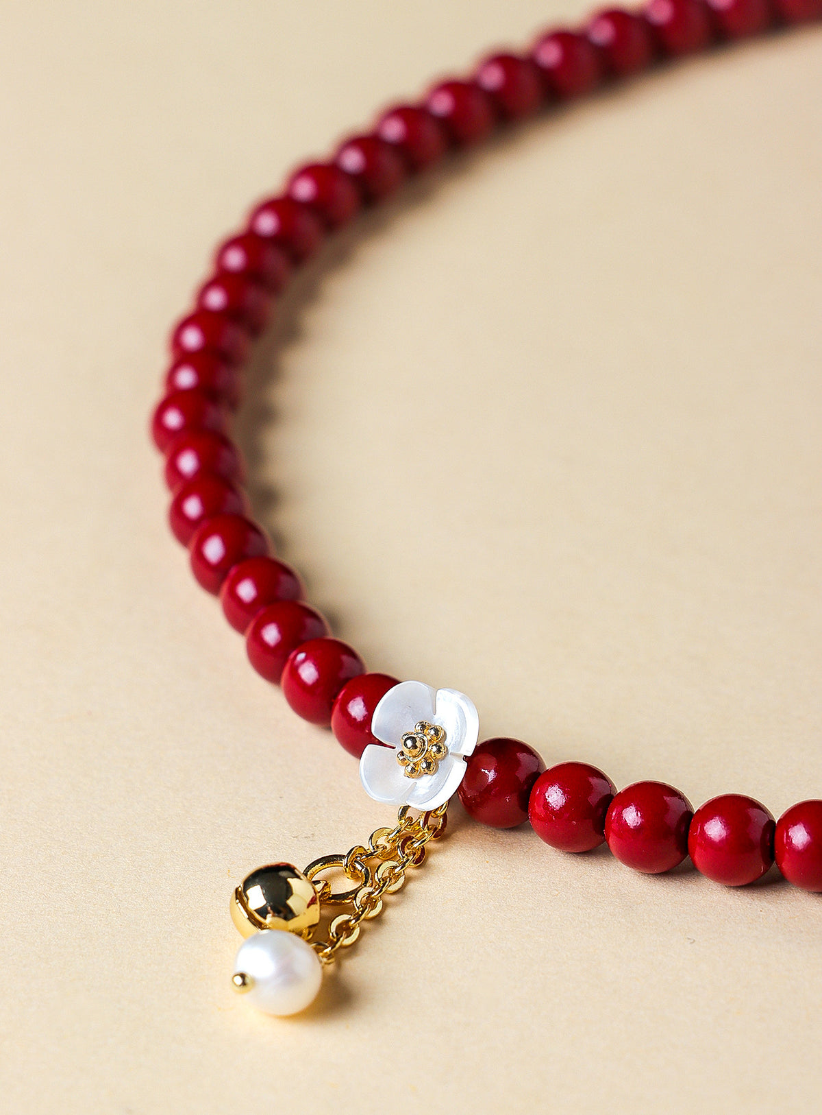6 mm Purple-Gold Sand Necklace