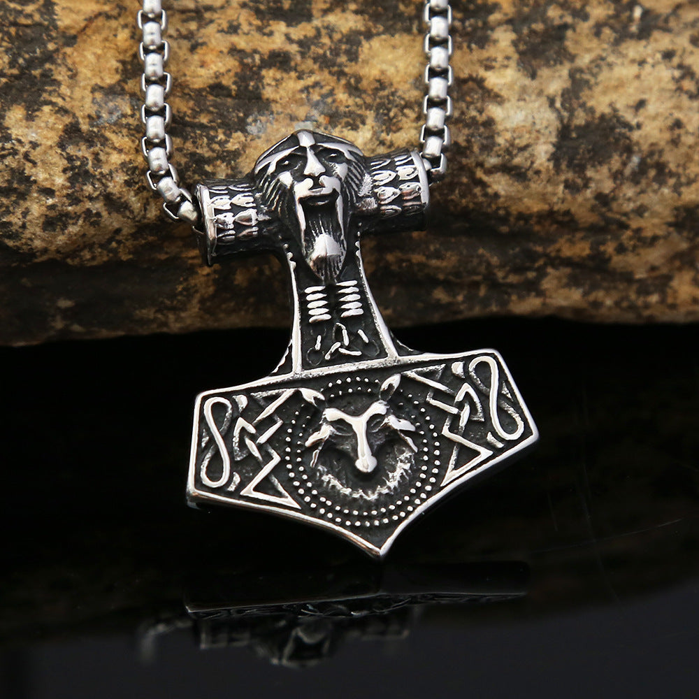 Cross-Border Retro Stainless Steel Viking Necklace Jewelry