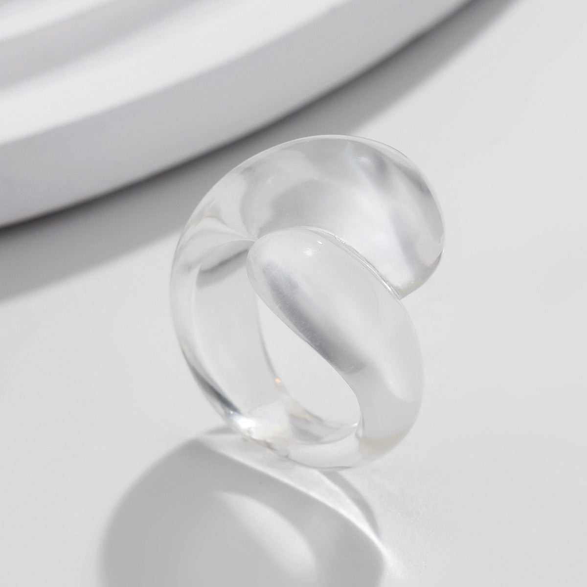 Planderful Water Drop Hug Ring Vienna Verve Transparent Geometric Statement Ring For Women
