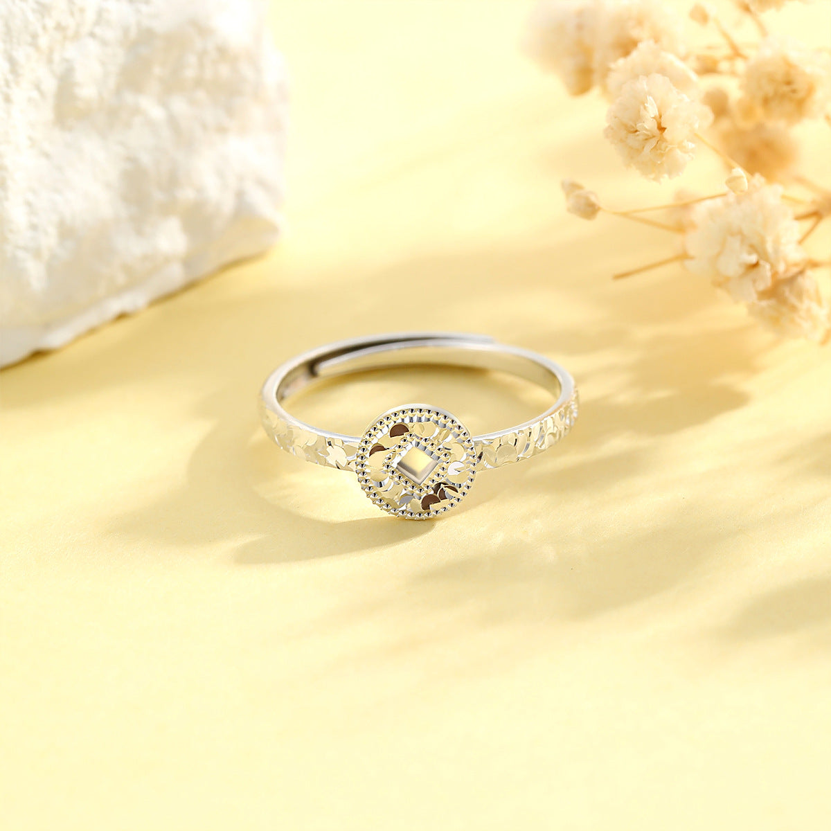 Planderful S925 Coin Ring Adjustable For Women