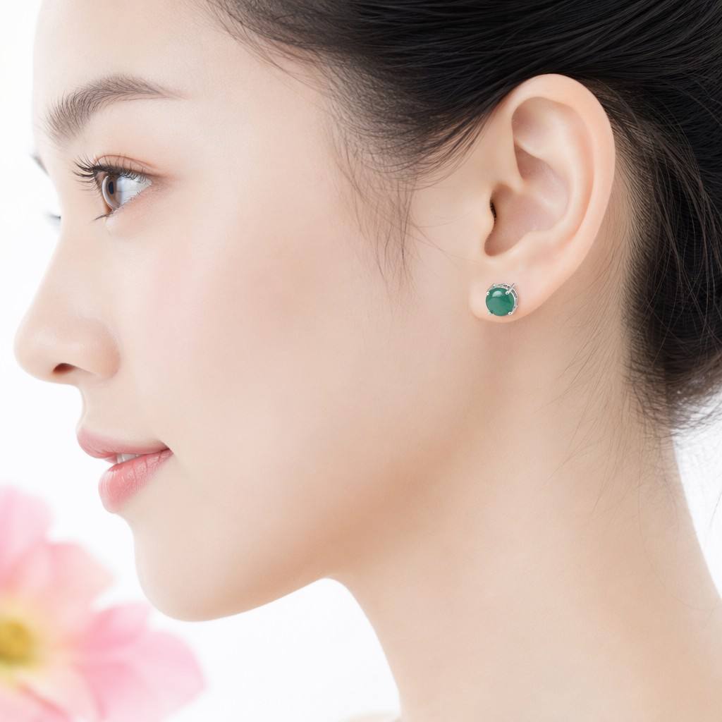 Blue-Water Jadeite Stud Earrings
