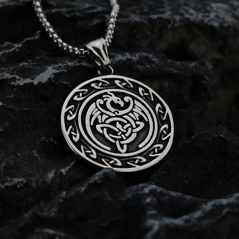 Vintage Stainless Steel Men's Pendant Necklace