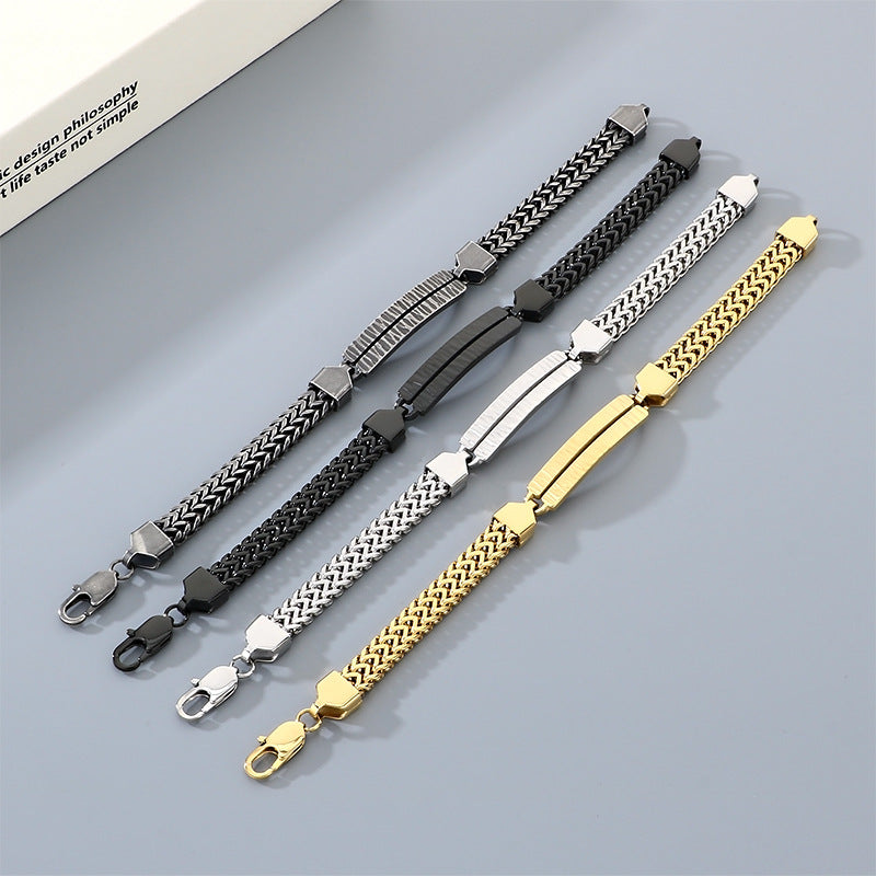 Buckle – One-Word Curved Brand Layered Keel Chain Bracelet