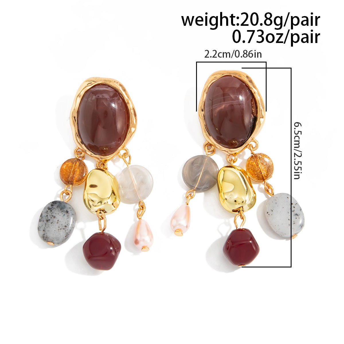 Planderful Maillard Retro Beaded Fringe Stud Earrings For Women Versatile Statement Jewelry Vienna Verve