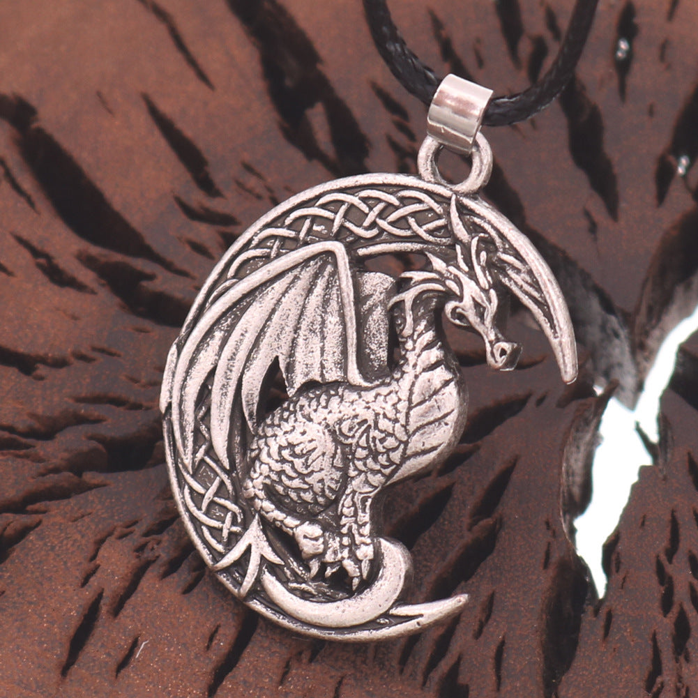 Dragon Hollow Pendant Necklace for Men - European and American Retro Style
